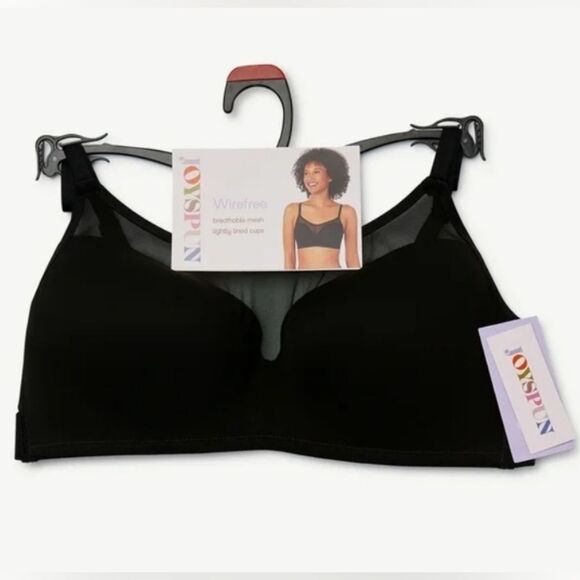NWT 2-pk Womens Sz S Joyspun Cooling Mesh Wirefree Bra Lightly Padded Pink Black - Picture 3 of 8